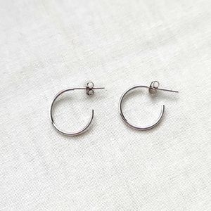Small silver hoop earrings